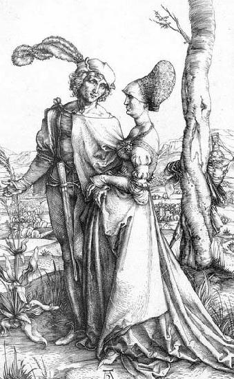 Albrecht Durer Young Couple Threatened by Death oil painting image